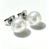 Brincos de Tarraxa F136 Liga de Titânio Pérola Sereia Aurora com Contas Redondas Planas, Joia Versátil Estilo Francês Elegante de Luxo Leve