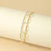 Pulsera Europea y Americana Nueva de Perlas Doble Capa para Mujer, Pulsera Sencilla y Versátil de Acero Inoxidable Tipo Clip de Papel, Joyería de Mano de Moda