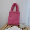 Bolso de Mano de Lana de Cordero Nuevo Otoño e Invierno 2025, Bolso de Mano de Moda, Bolso de Paseo de Terciopelo de Peluche, Bolso Cubo, Bolso de Hombro