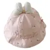 Sombrero de Bebé Qiunan 2026 Primavera Nuevo Estilo Ins Dibujo Animado Conejo Sombrero de Pescador para Niños y Niñas Sombrero de Cubo de Princesa para Bebé