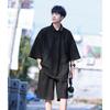 Traje de manga corta para hombre TZ49, nuevo verano 2024, color sólido, casual, bordado en el escote