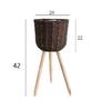 Soporte de Piso para Flores, Cesta de Flores Tejida de Paja, Maceta Tejida de Ratán, Maceta Pastoral para Sala de Estar Balcón, Decoración de Plantas Verdes Bonsái