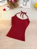 6276# Chica Sexy Dulce Picante Color Bloque Rayado Camisola Pequeña Ropa Exterior para Mujer Sentido del Diseño Con Almohadillas en el Pecho Ropa Interior Espalda Bonita Camiseta sin Mangas