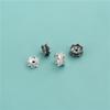 S925 Prata Esterlina Lótus Bandeja de Flores Dupla Face Espaçador Contas DIY Feito à Mão Pulseira de Corda Trançada com Contas Colar Solto Acessórios de Corda