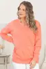 Estilo europeu e americano, nova coleção outono/inverno, Amazon, com bolsos, cor sólida, gola V, modelagem solta, blusa de moletom feminina de manga longa