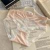 Comercio Exterior Transfronterizo Estilo Popular Sexy Satín Empalme Encaje Ropa Interior Femenina Satín Transpirable Dulce Moño Calzones