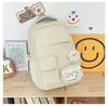 Nova mochila lisa para meninas, mochila escolar leve e protetora da coluna, mochila de grande capacidade para estudantes do ensino médio