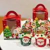 Caja personalizada para cupcakes de un compartimento con ventana para ver, adecuada para pasteles pequeños de Navidad, postres y empaquetado de manzanas