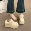 Zapatos de Algodón Grueso con Felpa Corta de Caña Baja para Mujer 2026 Invierno Nuevos Zapatos Peludos sin Cordones Botas de Nieve Cálidas para Exteriores
