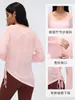 Dq26100 Blusa Deportiva Larga Floral con Descuento para Mujer, Cuello en V, Ceñida a la Cintura, Adelgazante, Ropa de Yoga, Camiseta de Fitness
