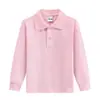 Camiseta de Manga Larga para Niños Otoño Uniformes Escolares Primarios y Secundarios Uniformes de Clase Cuello Polo Niños y Niñas Camisetas de Algodón Puro con Estampado