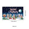 Tela de telón de fondo navideño más vendida de Temu transfronteriza, impresa en alta definición con diseños de Papá Noel y muñecos de nieve, una serie de telones de fondo decorativos festivos