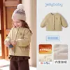 Cárdigan Jellybaby para niños con forro de forro polar, top de otoño para niñas, conjunto grueso de otoño para niños, ropa para bebé de 5 años