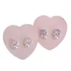 Pendientes de botón Exquisitos Delicados Brillantes Corte Rosa Circonita Cúbica Rosa Pendientes de Perla Pequeños Simples de Alto Valor Adornos para Orejas