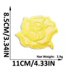 Patch de Bordado de Flor Rosa com Glitter Novo Estilo Patch Floral com Adesivo Termocolante para Decoração de Jaquetas, Sapatos e Malas