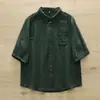 Moda de Verano 2026 Estilo Artístico Color Sólido Bolsillo Pequeño Doble Capa Gasa Camisa de Manga Corta Cárdigan para Mujer Venta al por Mayor