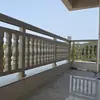 Corrimão de Liga de Alumínio para Exterior com Acabamento Pedra Imitação Corrimão de Guarda-Corpo para Varanda Mármore Imitação Corrimão de Gradeamento Coluna Romana para Terraço de Villa