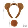 Linda Diadema de Oso Abeja Winnie the Pooh Felpa Cara de Niña Diadema para Lavado Facial Dibujos Animados Orejas de Oso Amarillo Diadema de Animal
