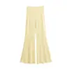 Novas calças casuais elásticas, justas, estilosas e únicas, de cintura alta, ligeiramente ousadas, calças pantalona de verão que alongam as pernas
