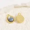 Pingente Redondo de Aço Inoxidável com Concha de Abalone e Incrustação de Concha Natural com Design Irregular, Acessório de Colar Joia Transfronteiriça