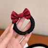 Goma para el pelo con lazo de color oscuro estilo coreano para mujer, modelo nuevo de alta gama 2026, accesorio para el pelo, goma elástica para moño