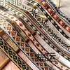 Tela de Borde Estrecho de Encaje Estilo Étnico, Cinta de Bordado Jacquard Geométrico Clásico, Material de Decoración DIY para Ropa