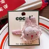 Tecido de Algodão Infantil Coreano Animal Presilha de Cabelo BB para Meninas, Casa de Renda Fofa Urso de Pelúcia Corpo Inteiro Presilha Lateral