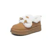 Botas de nieve retro de suela gruesa para mujer, nuevo modelo 2026, forradas de felpa de invierno, engrosadas, sin cordones de caña baja, zapatos de algodón que aumentan la altura para mujer