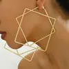 Brincos de moda transfronteiriça europeia e americana, brincos de nicho com design geométrico quadrado de luxo, brincos versáteis e sofisticados.