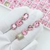 Accesorios para Uñas Dongzhou Colección Rosa Oscuro Fondo Puntiagudo Vidrio K9 de Alta Calidad Mariposa Diamante Grande Brillante Estilo Popular de Celebridad de Internet