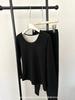 500g Cachemira Seda Traje Cálido para Mujer 5901 Cuello Redondo Grande Color Sólido Combinación Perfecta Camiseta de Manga Larga de Doble Cara Cepillada Pantalones