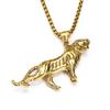 Personalidad dominante hip-hop tigre colgante para hombre Europa y Estados Unidos moda caliente ins tendencia animal titanio acero collar venta directa