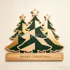Letrero de madera de árbol de Navidad de una pieza colgante, Colgador de puerta de decoración navideña, Adorno de madera festivo impreso en UV, Transfronterizo