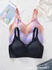 Ropa Interior Sin Costuras de Seda Hielo de Talla Grande para Mujer, Sujetador de Soporte Suave tipo Gel Cómodo, Espalda Bonita, Sensación de Segunda Piel, Transpirable, Push-Up, Sujetador de Envoltura
