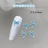 Acessórios de Arte para Unhas Mini Laços de Metal em Liga 2025 Novo Estilo Japonês Rosa Creme Laço de Gravata Flutuante Decoração de Unhas