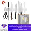 Suporte de armazenamento magnético de aço inoxidável 304 de dupla face para parede da cozinha, ventosa, suporte de faca para geladeira, suporte de faca magnético de aço inoxidável