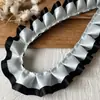 Acessórios de Renda Plissada com Bolinhas Pretas e Rosas de Camada Dupla Material DIY Feito à Mão Tábua de Pintura Fita Acessórios de Cabelo Material para Caderno Decorativo