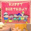 Crayon Shin-Chan Pano de Fundo Decoração Arranjo Foto Fofo Desenho Animado Pano Pendurado Quarto Dormitório Cama Reforma Pano de Parede Tapeçaria