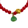 Pulsera de Vidrio de Color Natural para Mujer, Colgante de Calabaza Flor Dorada Estilo Antiguo, Pulsera de Cuentas, Joyería de Regalo para Año Zodiacal