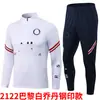 Uniforme de Entrenamiento de Fútbol para Adultos Modelo Antiguo 2122 para Hombres y Mujeres, Camiseta de Fútbol de Manga Larga para Primavera, Otoño e Invierno con Pantalones Cónicos, Neymar Messi