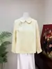 Zhi LiNova Camisa Base Jacquard com Gola Boneca Estilo Chinês 2026 Novo Design de Primavera Top Jovem e Elegante