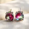 Pendientes de Cristal de Zirconia Blanca Redonda con Garras Cuatro, Explosiones Blancas K Blancas de Shein Transfronterizos para Mujer, 8 mm, Joyería de Oreja Simple de Moda Versátil