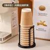 Dispensador de Copos Descartáveis de Alta Qualidade, Porta-Suporte para Armazenamento de Copos em Madeira de Nogueira Imitação, Suporte de Papel para Copos de Café e Chá para Desktop