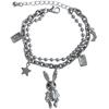Pulsera de Doble Capa Estilo Coreano Minimalista de Conejo, Oso y Astronauta para Hombres y Mujeres, Accesorios de Hip-Hop de Moda para Estudiantes