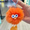 Chaveiro de Pato de Pelúcia com Pelo de Coelho Rex Pingente Boneca Boneca Penduricalho para Mochila Escolar Presentes