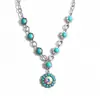 Collar Bohemio Retro Estilo Étnico Turquesa para Mujer, Cadena de Suéter de Múltiples Capas de Gama Alta Estilo Vaquero Occidental