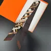 Outono Novo Casual Letras Feminino Versátil Decorativo Bolsa de Laço Lenço de Seda Fino Estreito Faixa de Cabelo Fita Pequena Lenço de Seda Transfronteiriço