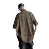 Camisa holgada de manga corta con estampado de leopardo retro estilo americano para primavera y año nuevo 2024, top de moda para hombre y mujer.