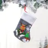 Novas Meias de Natal Grandes Sacola de Presente Decoração de Natal Meias de Natal Listradas Brancas Enfeites para Pendurar