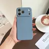 Adequado para Apple 18 Pro, capa de celular de silicone líquido, iPhone 17, cor sólida, design minimalista, 16 recortes precisos, à prova de quedas, capa protetora de 5 camadas